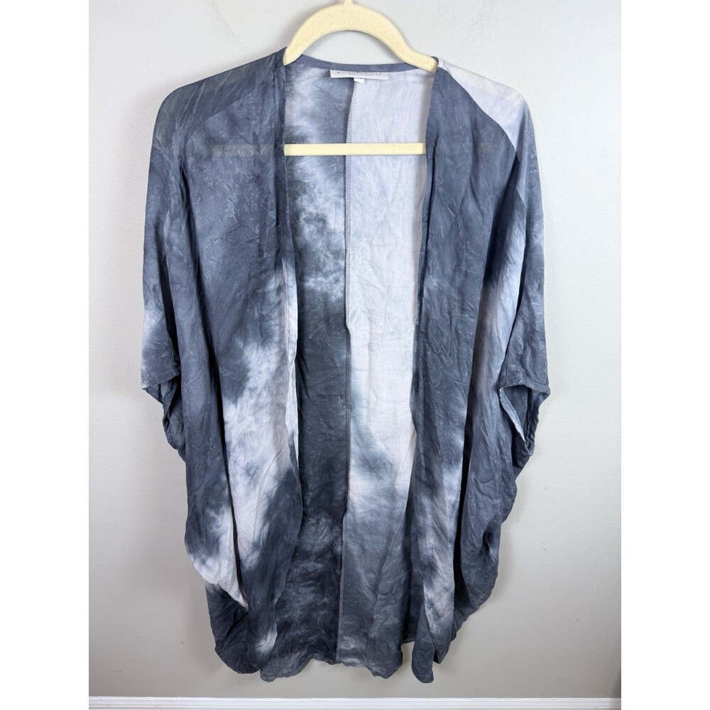 Bryn Walker Cardigan Gray White Tie Dye Med Lightweight Viscose Top Coverup USA